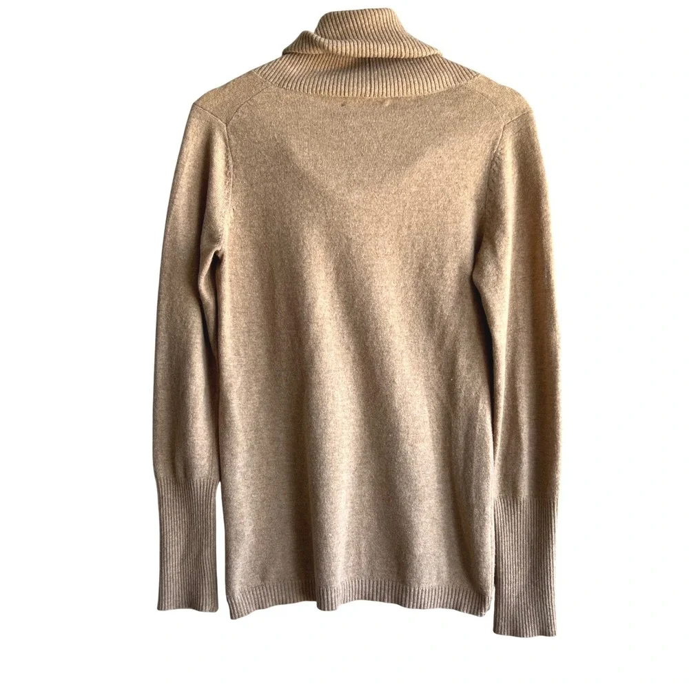 Banana Republic Merino Wool Cashmere Cowl Neck Sweater Tan S/884210-01 Medium